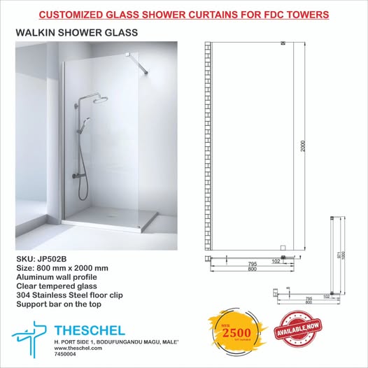 Walk-in Shower Glass Door
